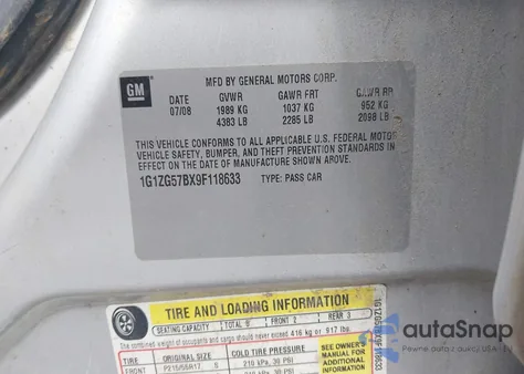 2009 Chevrolet Malibu Ls z USA, uszkodzony, nr VIN 1G1ZG57BX9F118633